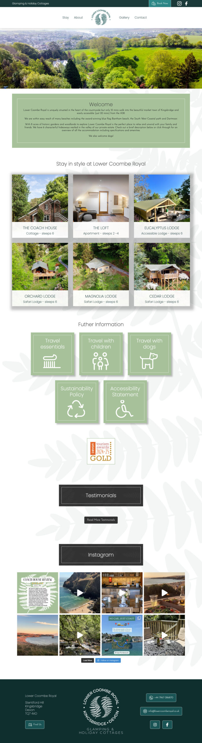 Website Design for Lower Coombe Royal