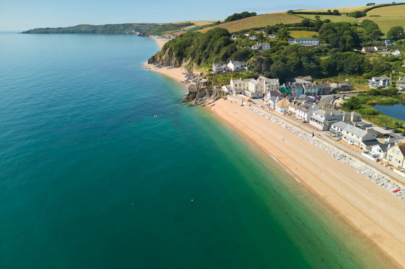 Aerial view of Torcross and the South Devon coastline