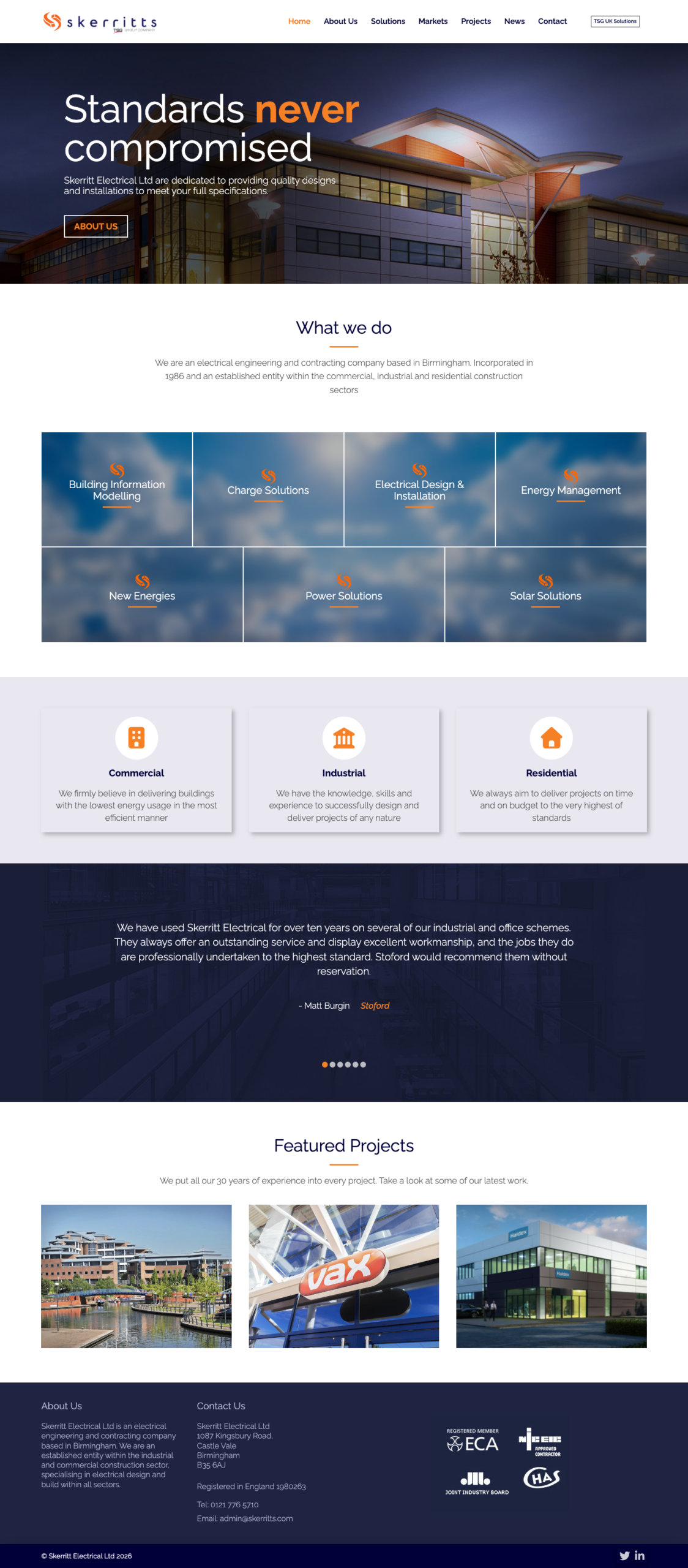 Website Design for Skerritt Electrical
