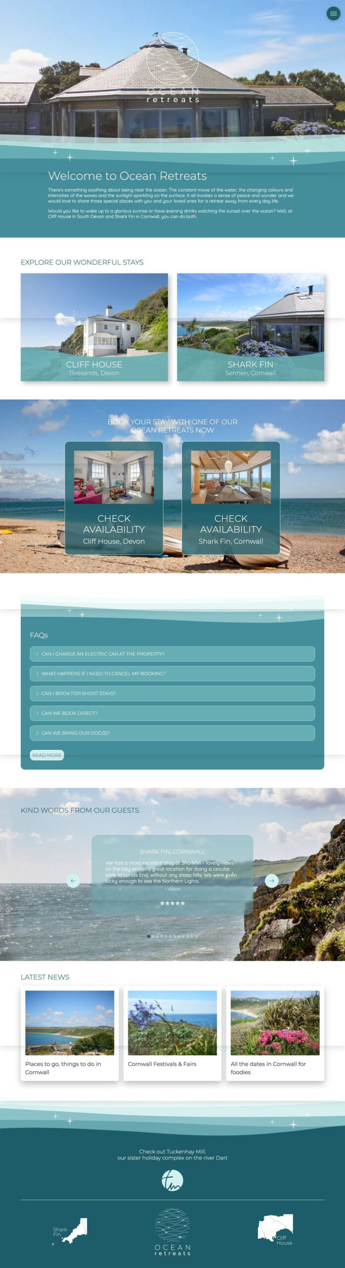 Website Design for Ocean Retreats