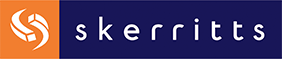 Skerritt Electrical logo with orange icon and white lettering